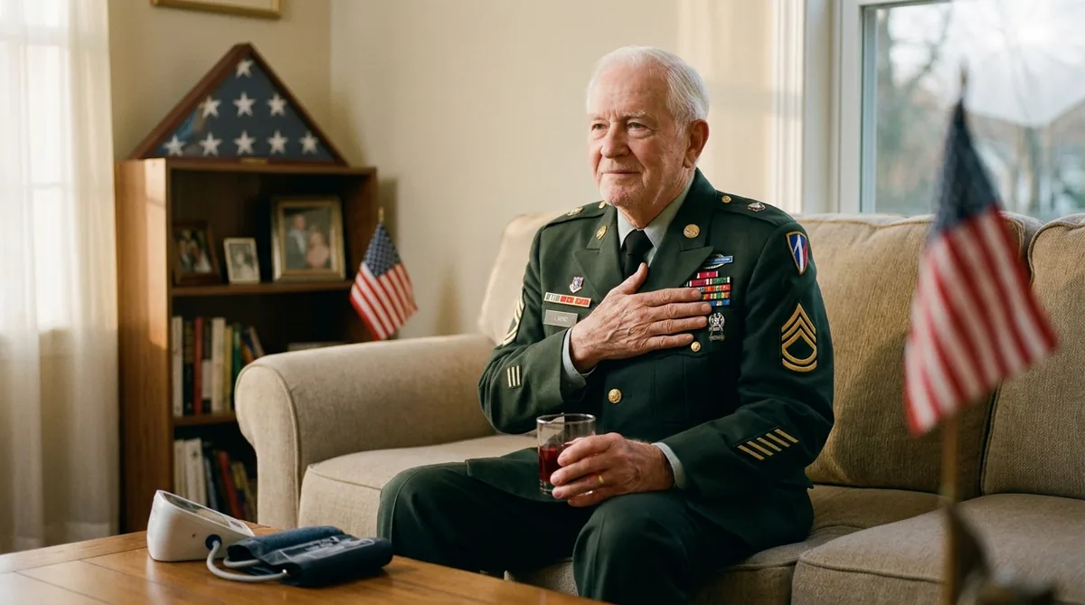 Retired First Sergeant Harold T. at home